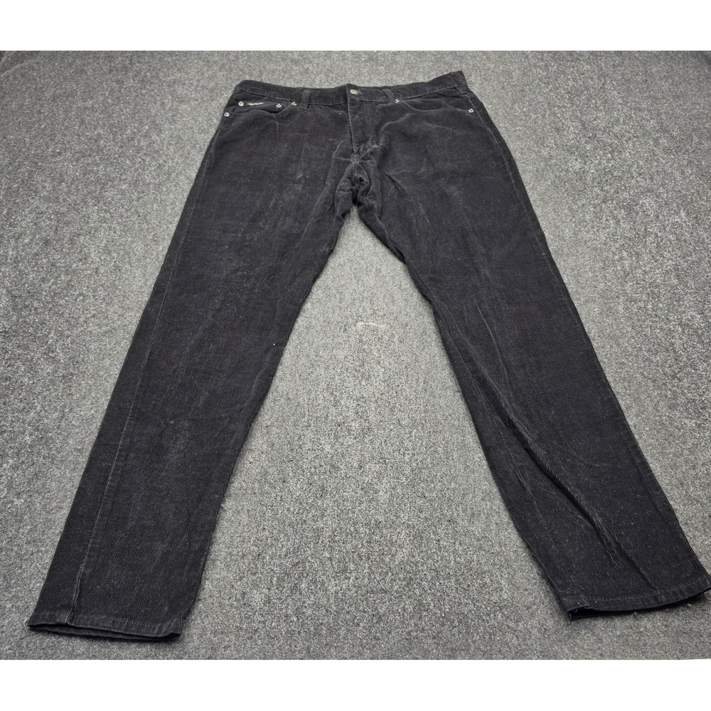 Calvin Klein Jeans Corduroy Pants Men 36 Black Relaxed Straight Fit 100% Cotton